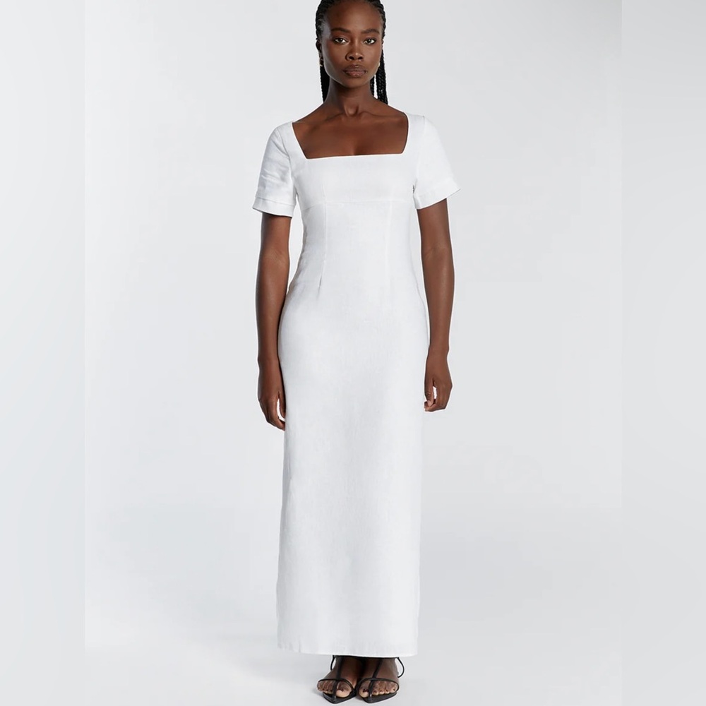 White linen dress